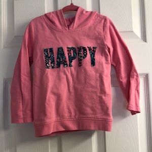 Little girl’s pink “happy” hoodie 4t